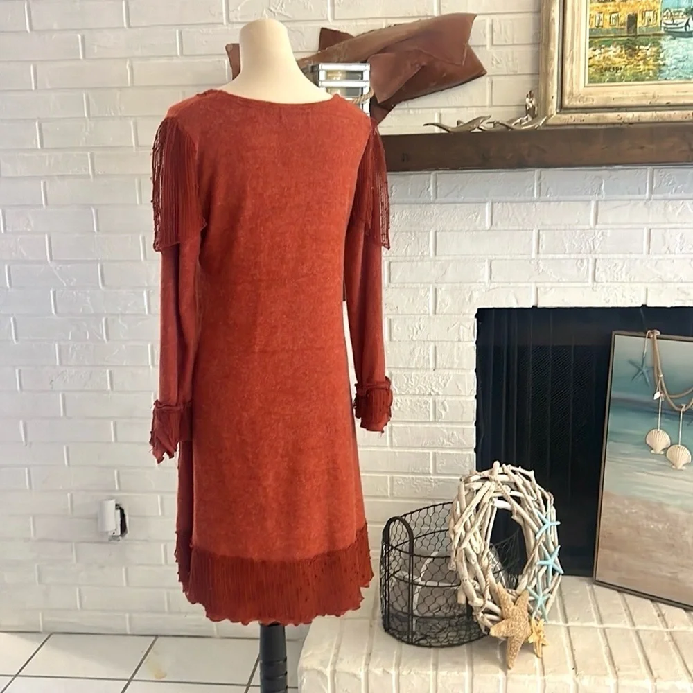 Pretty Angel, Gorgeous Soft Linen Blend Multi-Texture Unique Dress, EUC, Size M - Picture 9 of 10